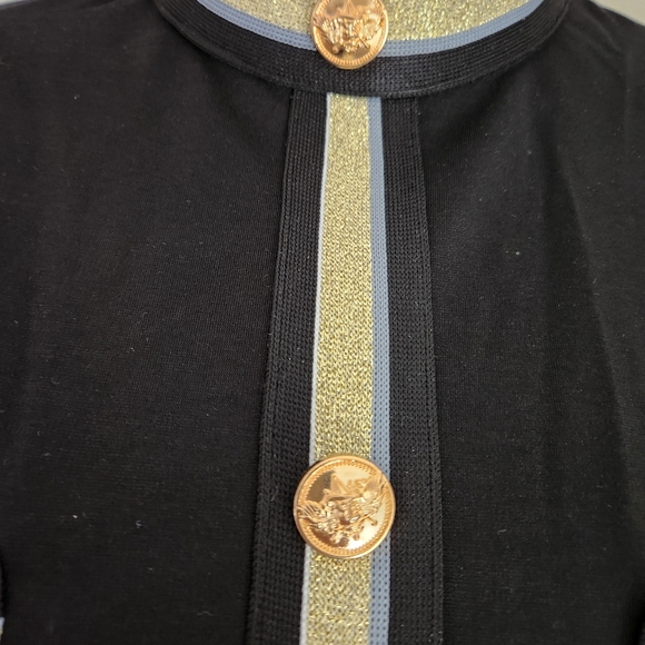 Midi gold trim designer inspired dress..size L - Picture 2 of 6